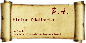 Pieler Adalberta névjegykártya